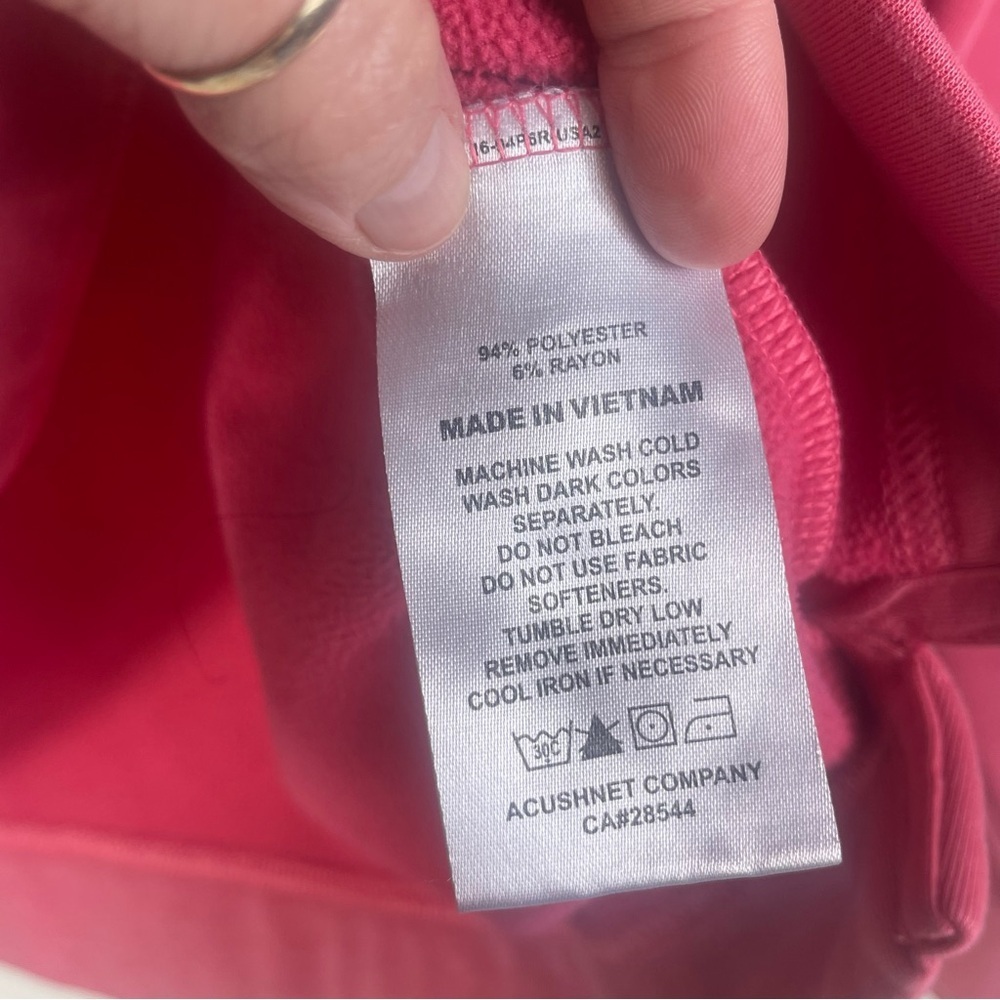 FootJoy men's Approach quarter-zip golf pullover in coral color - Picture 3 of 6